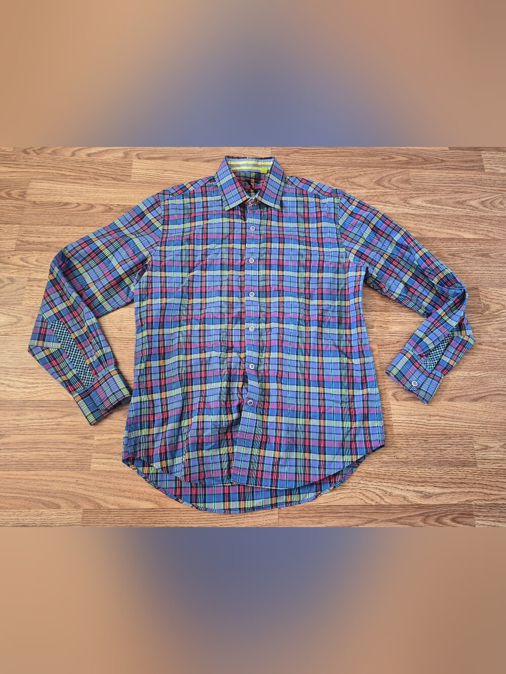 Robert Graham Men's Multicolor Plaid Long Sleeve Tailored Fit Shirt